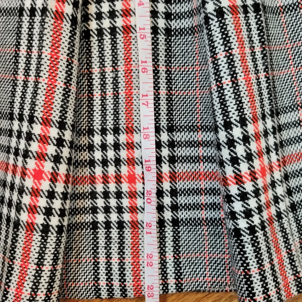 Vintage Red And Black Wool Plaid Women's A Line Skirt - Picture 12 of 12